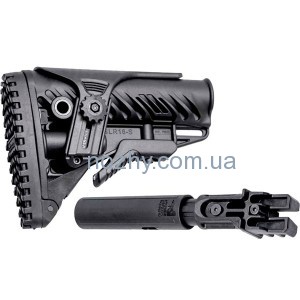 фото Приклад FAB Defense для AK 47/74 телескопический с регулируемой щекой. Цвет - черный цена интернет магазин